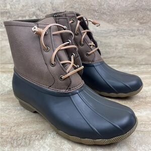 Sperry Womens Saltwater Wool Embossed Brown Duck Boot w/ Thinsulate